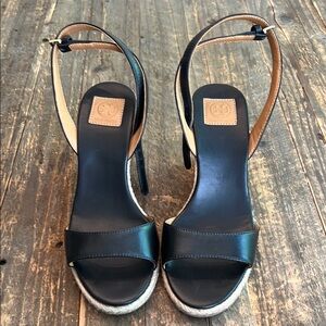 Tori Burch Black Leather Women's Sandals